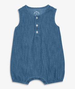 Baby chambray henley tank shortie