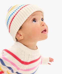 Baby cotton rainbow stripe beanie