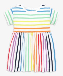 Baby dress in rainbow stripe