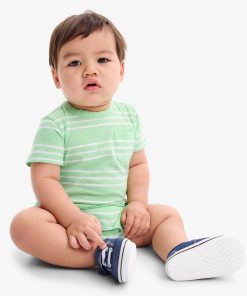 Baby heathered pocket shortie in stripe