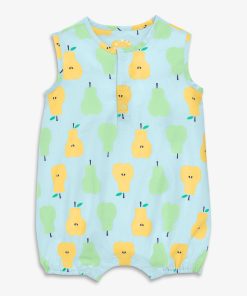 Baby henley tank shortie in cutout pears