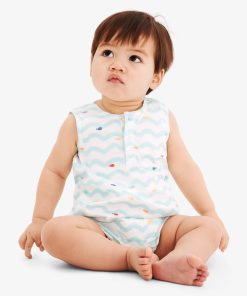 Baby henley tank shortie in rainbow fish