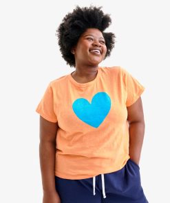 Adult classic slub crewneck heart tee (women's fit)