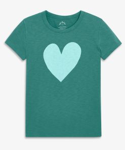 Adult classic slub crewneck heart tee (women's fit)