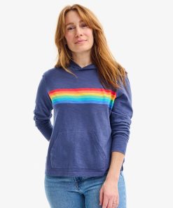 Adult rainbow banner t-shirt hoodie (women's fit)
