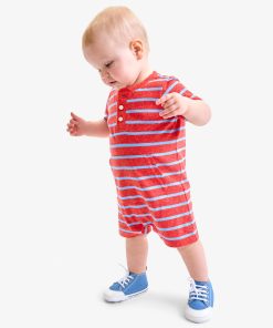 Baby heathered henley shortie in stripe
